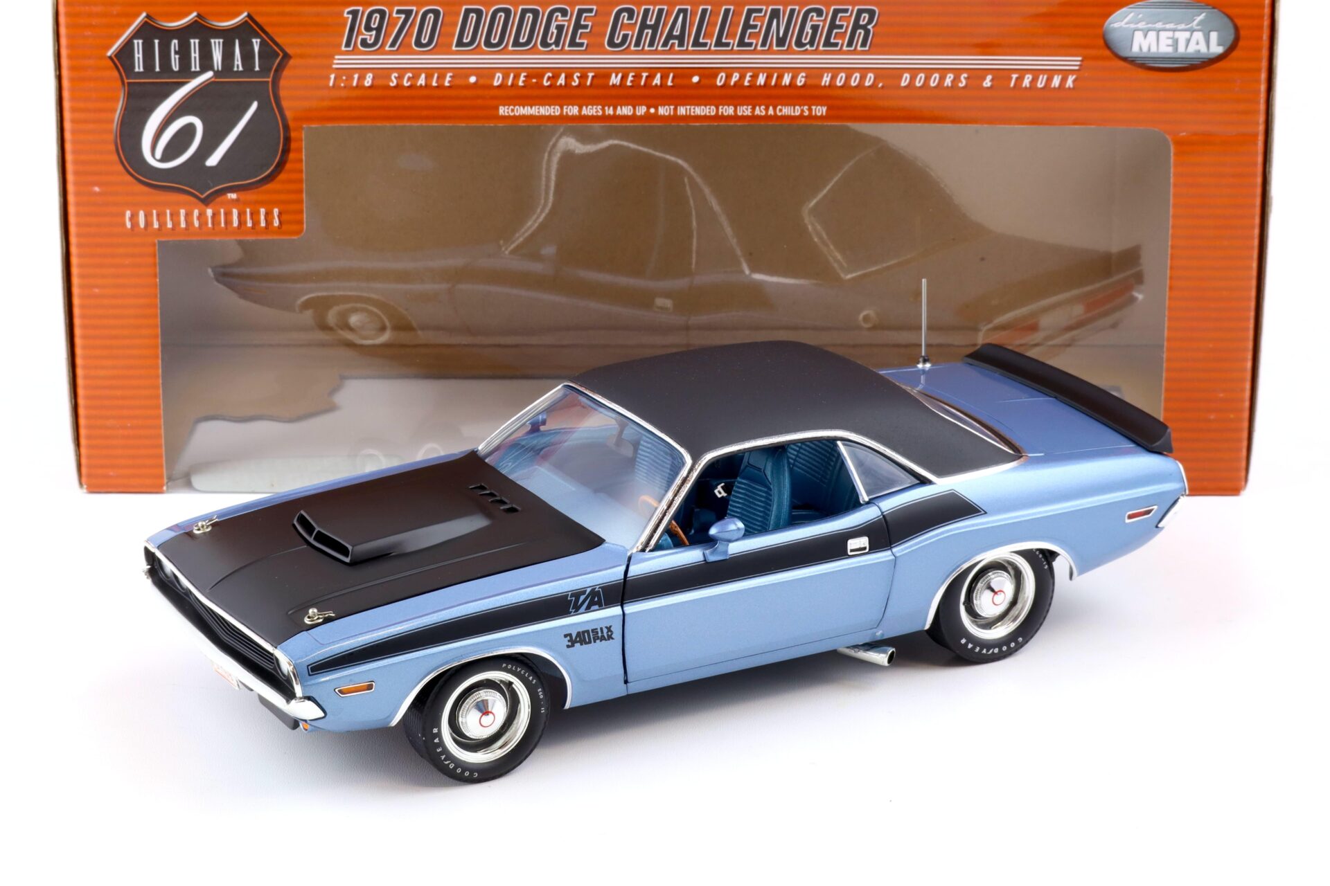 ID 85356 orig.jpg 1:18 Highway61 Dodge Challenger T/A 340 Six Pak Coupe 1970 blue metallic