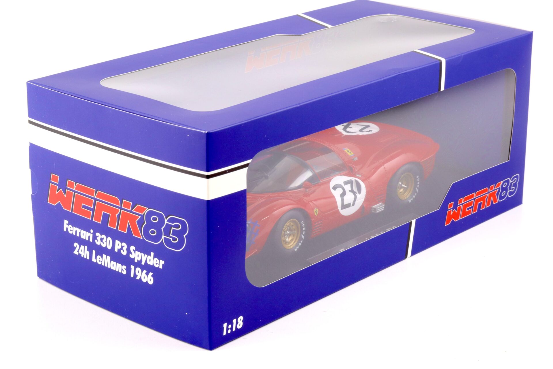 1:18 WERK83 Ferrari 330 P3 Spyder 24h Le Mans 1966 Ginther/ Rodriguez #27 red