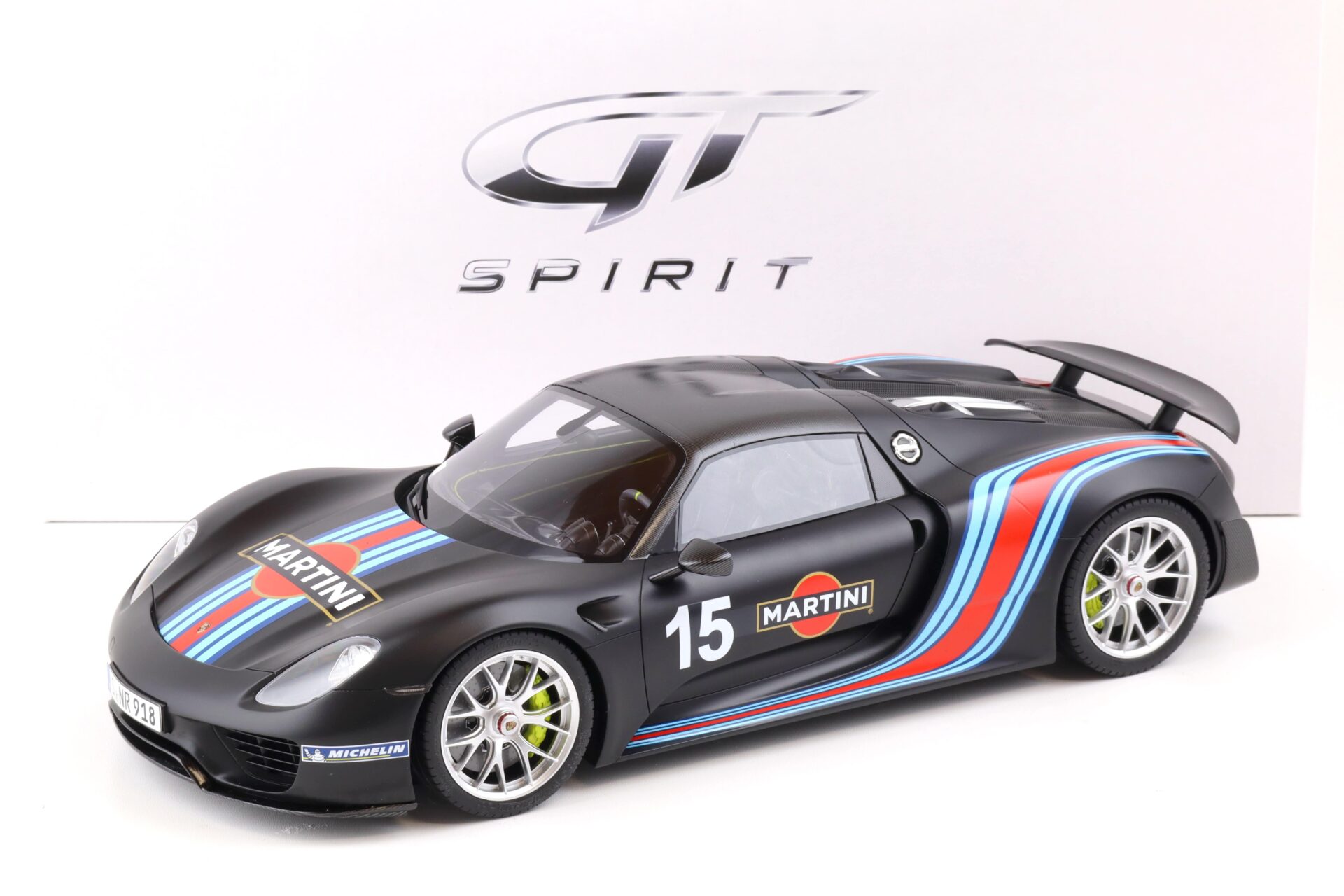 ID 85531 orig.jpg 1:12 GT Spirit ZM084 Porsche 918 Spyder Weissach Package matt black Martini Livery