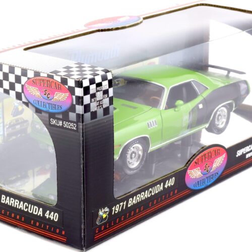 1:18 Highway61 Supercar 1971 Plymouth Cuda Barracuda 440 Coupe green 50252