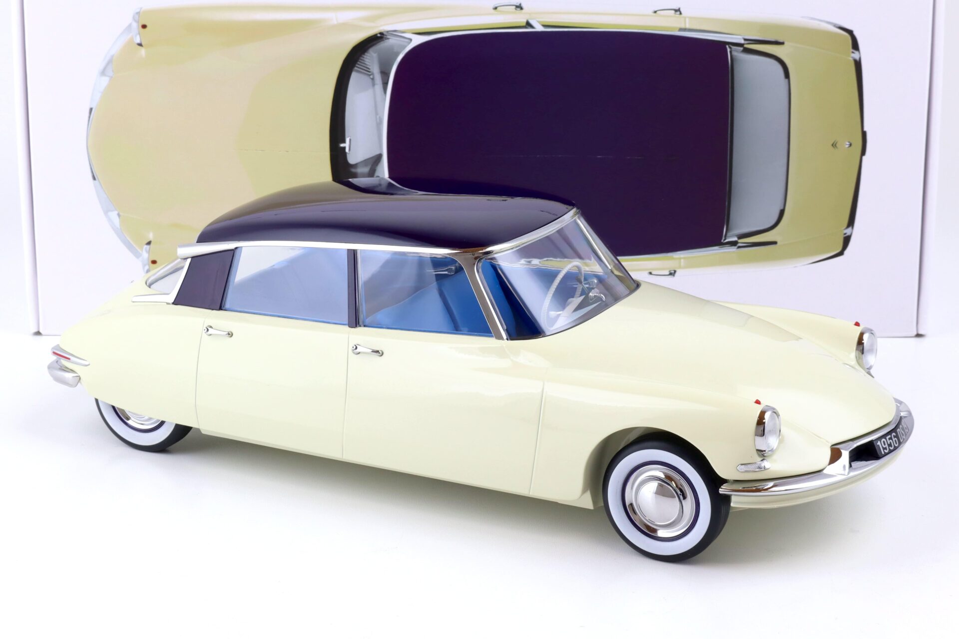1:12 Norev Citroen DS 19 Champagne & Aubergine 1956