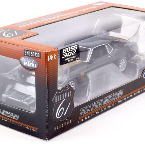 1:18 Highway61 Ford Mustang Boss 302 Coupe Smokey Tribute black/ gold 50730 - Image 5