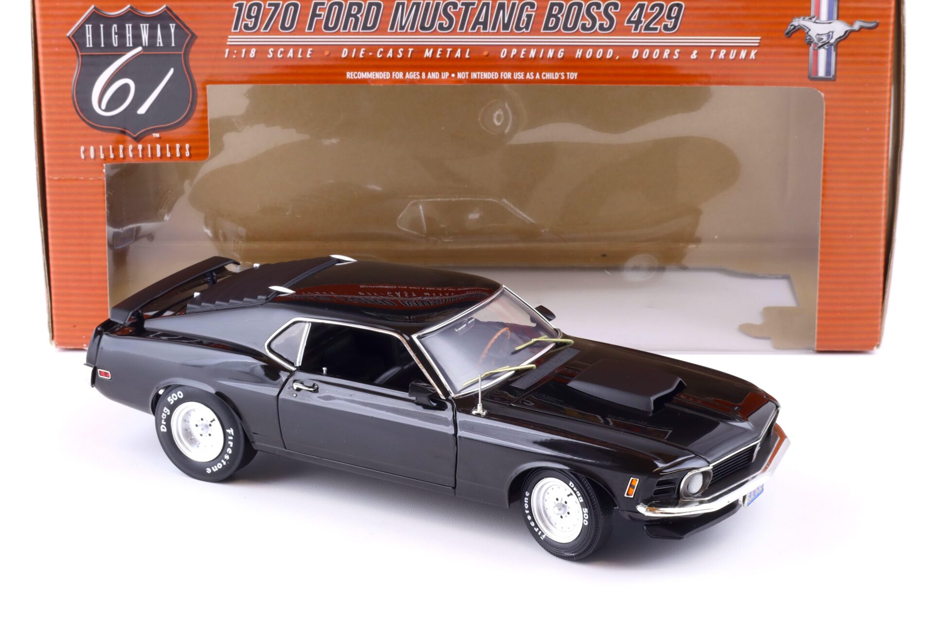 1:18 Highway61 Ford Mustang Boss 429 Drag Custom Coupe 1970 black 50278