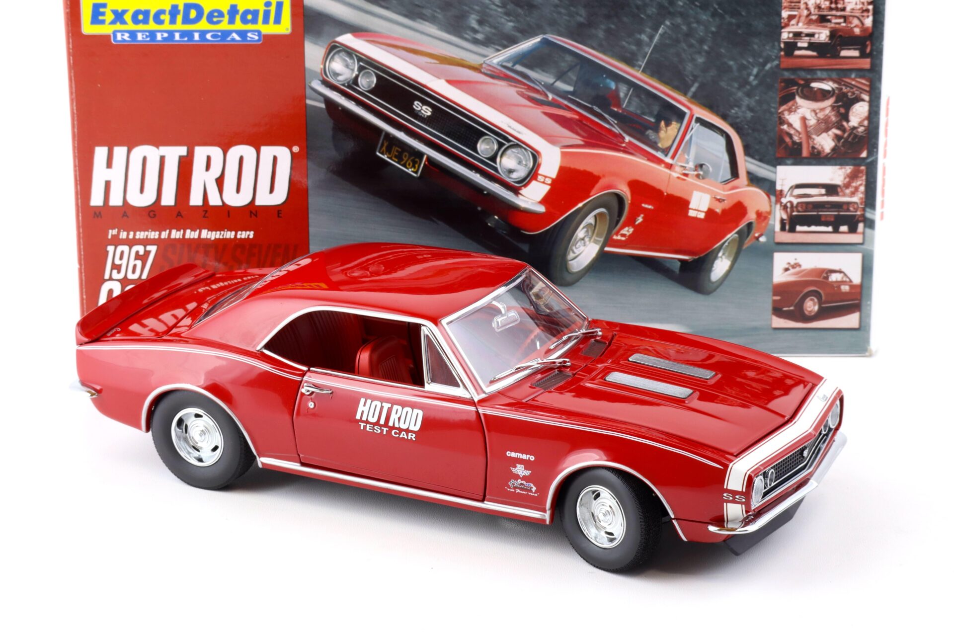 1:18 Exact Detail 1967 Chevrolet Camaro SS Coupe Hot Rod Test Car red WCC220