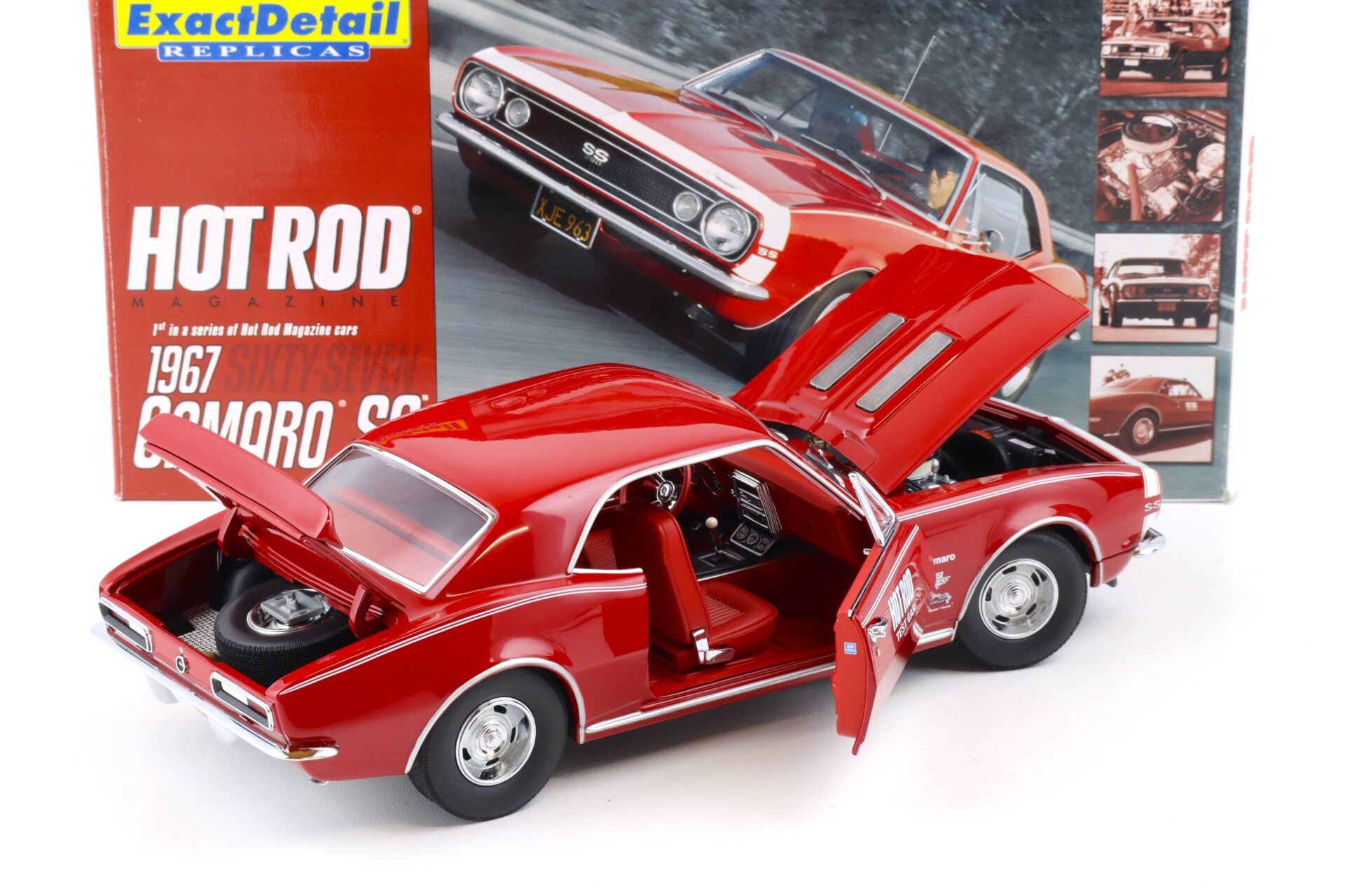 1:18 Exact Detail 1967 Chevrolet Camaro SS Coupe Hot Rod Test Car red WCC220