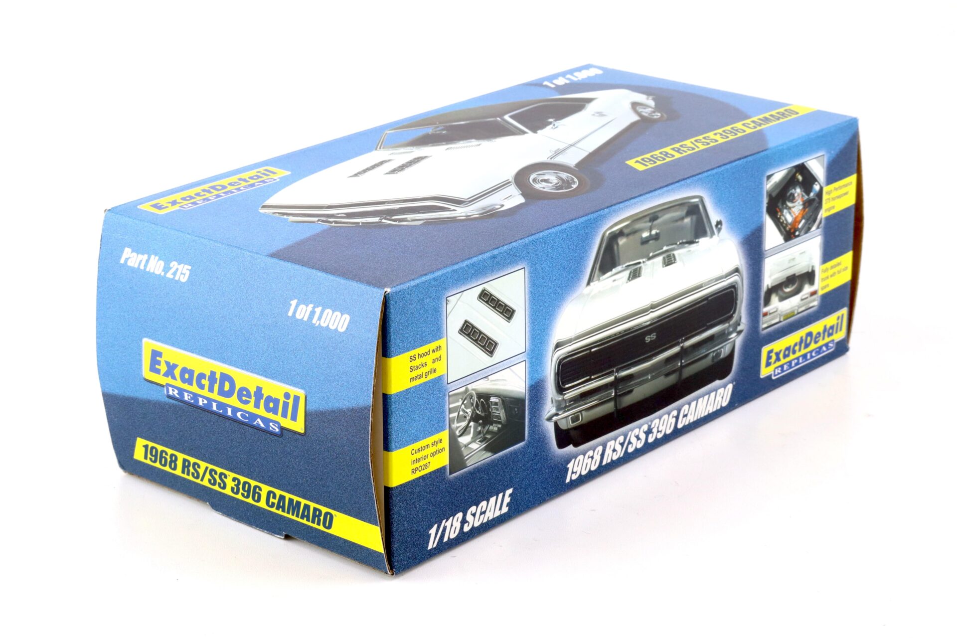 1:18 Exact Detail 1968 Chevrolet Camaro RS/SS 396 Coupe white/ black vinyl roof WCC215