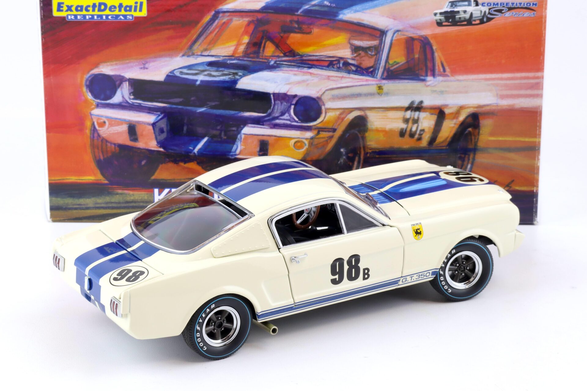 1:18 Exact Detail 1965 Shelby GT 350 R-Model Ken Miles #98B white/ blue stripes