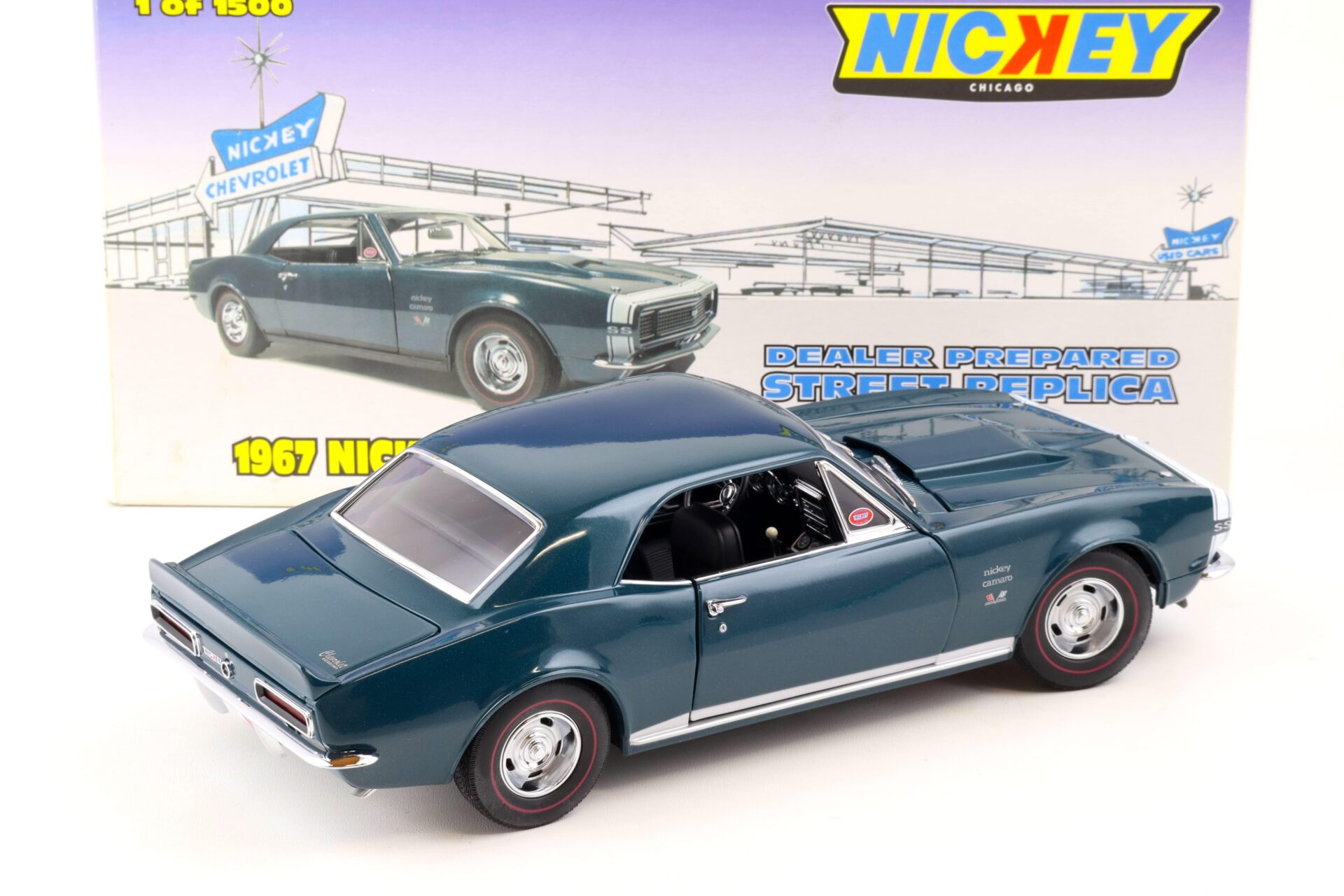 1:18 Exact Detail 1967 Nickey Chevrolet Camaro SS/RS 427 Coupe turquoise