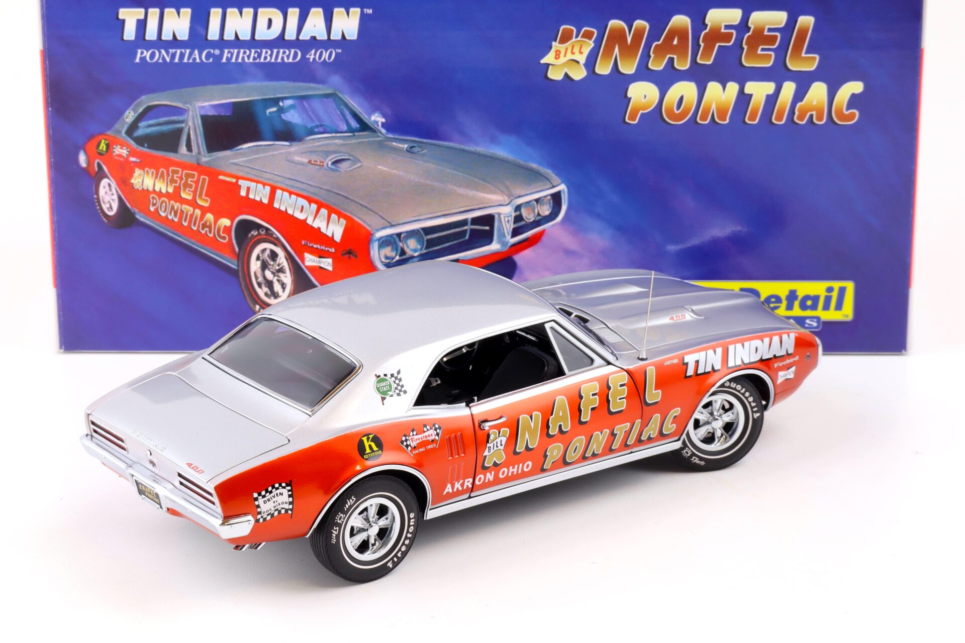1:18 Exact Detail Pontiac Firebird 400 Tin Indian Knafel Pontiac red/ silver WCC401