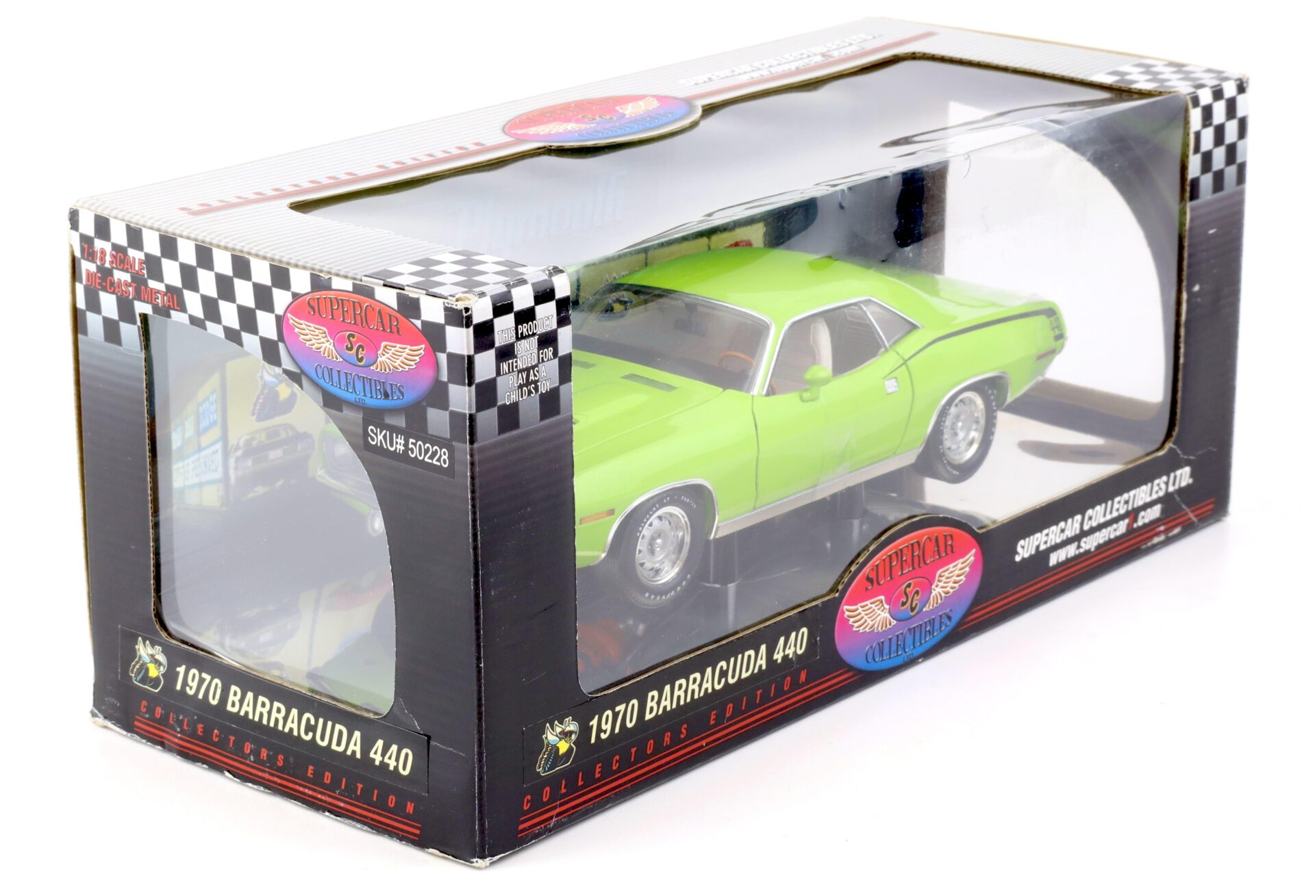 1:18 Highway61 Supercar 1970 Plymouth Cuda Barracuda 440 Coupe green 50228