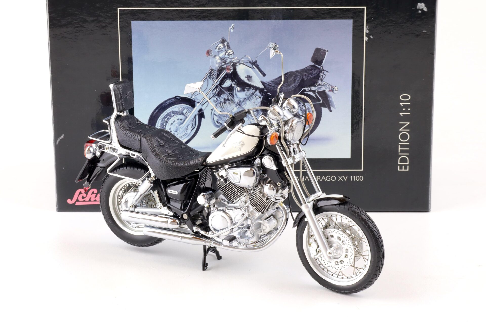 1:10 Schuco Yamaha Virago XV 1100 Motorrad black/ white 06660