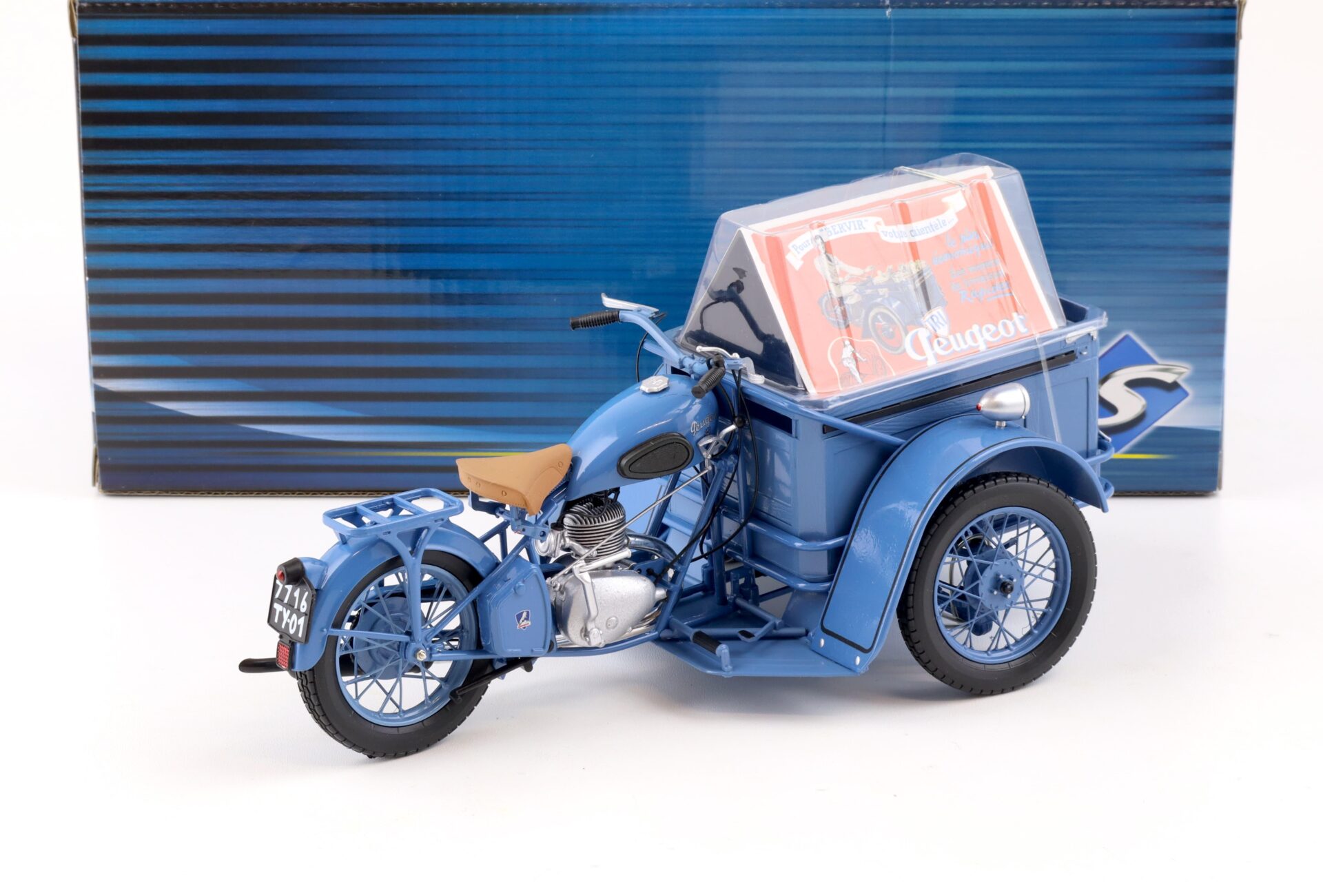 1:10 Solido Peugeot Triporteuer 55 TN Pub 1952 blue