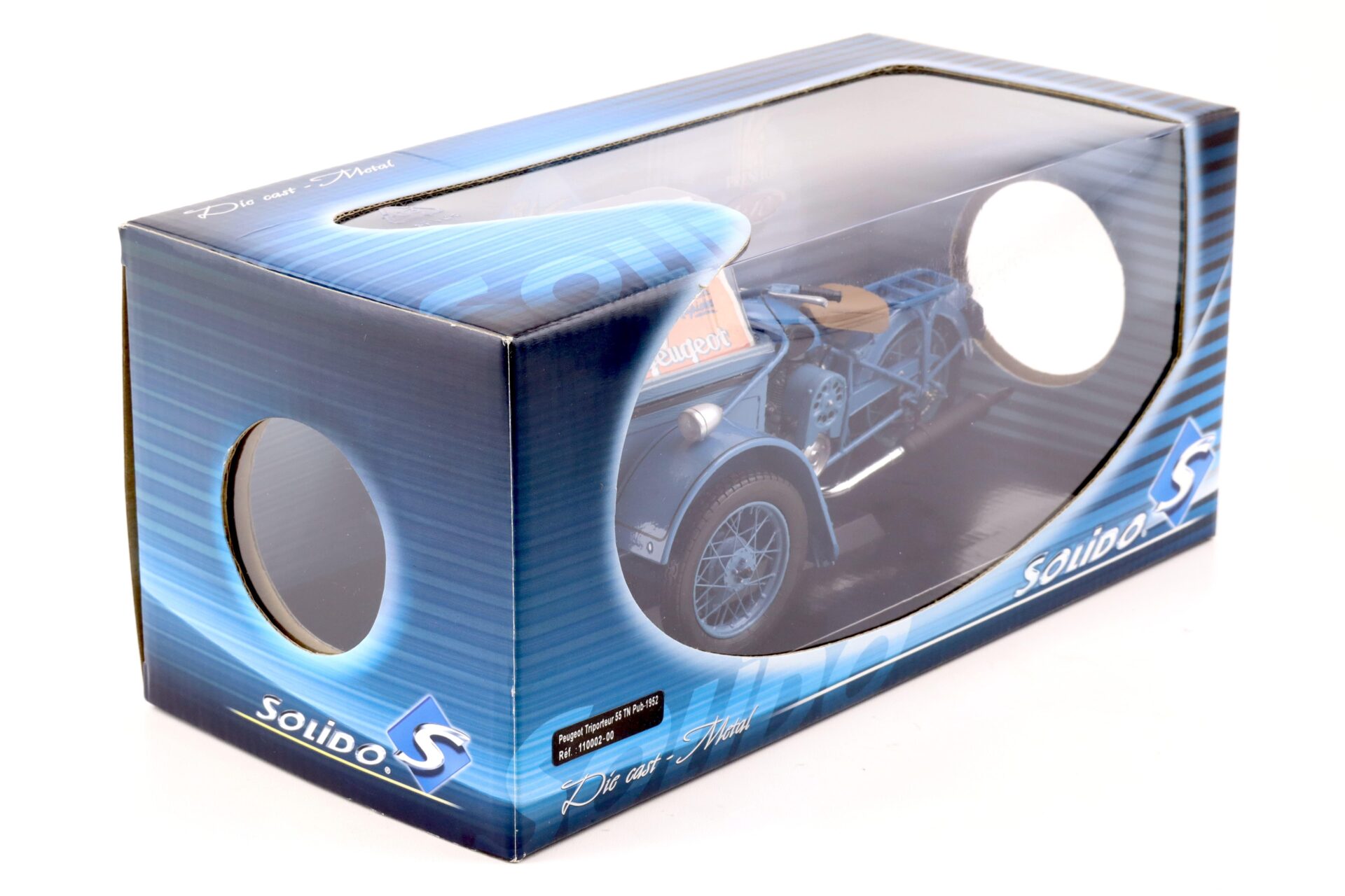 1:10 Solido Peugeot Triporteuer 55 TN Pub 1952 blue