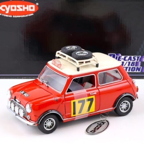 1:18 Kyosho 1967 Morris Mini Cooper 1275S Rally Monte Carlo #177 red/ white