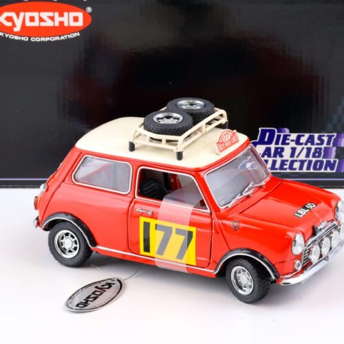 1:18 Kyosho 1967 Morris Mini Cooper 1275S Rally Monte Carlo #177 red/ white