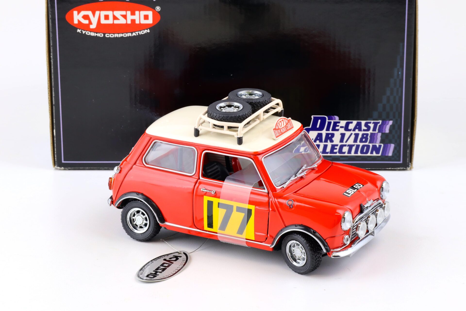 1:18 Kyosho 1967 Morris Mini Cooper 1275S Rally Monte Carlo #177 red/ white