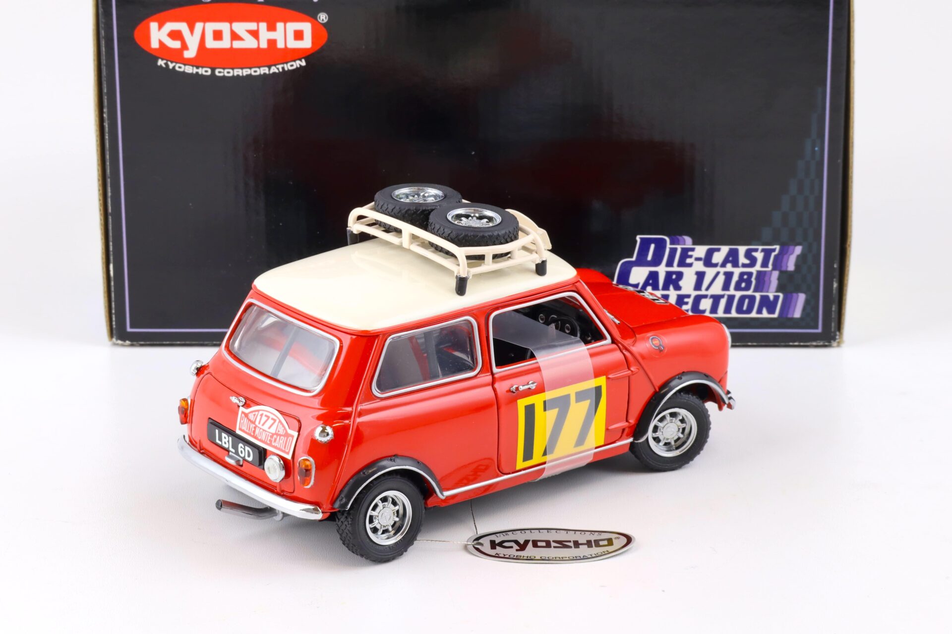 1:18 Kyosho 1967 Morris Mini Cooper 1275S Rally Monte Carlo #177 red/ white