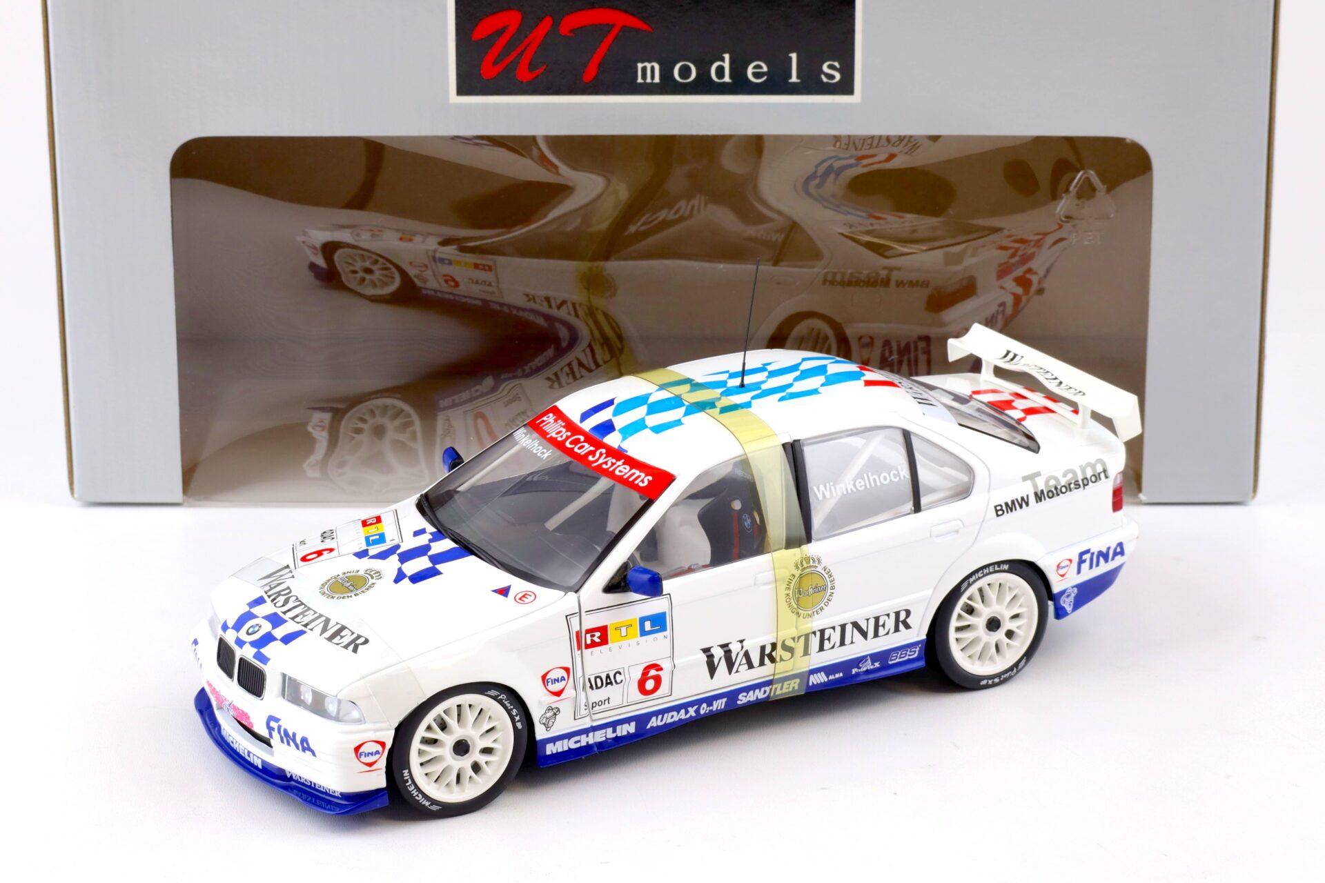 1:18 UT Models BMW 320i E36 Sedan STW 1997 Winkelhock #6 Warsteiner 39741