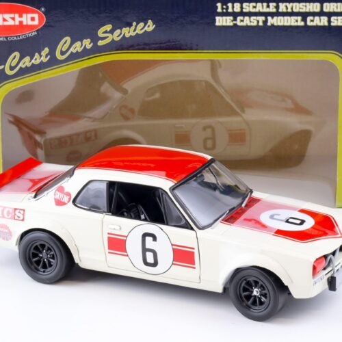 1:18 Kyosho Nissan Skyline 2000 GT-R (KPGC10) Racing #6 white/red 08122R