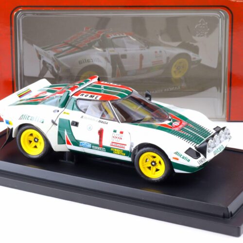 1:18 Kyosho Lancia Stratos HF Rally Alitalia 1977 Monte Carlo #1 with lights 08139B
