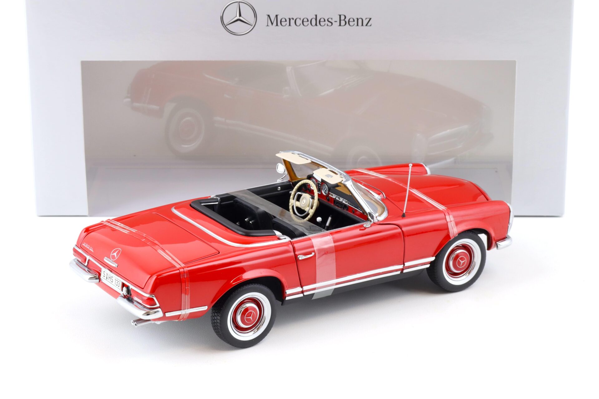 1:18 Norev Mercedes 230SL W112 Pagode red with black Hardtop DEALER VERSION