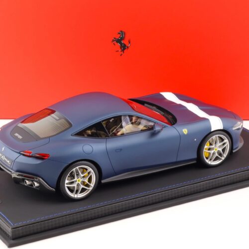 1:18 BBR Ferrari Roma matt blue Abu Dhabi/ white stripe with Showcase - Limited 24 pcs.