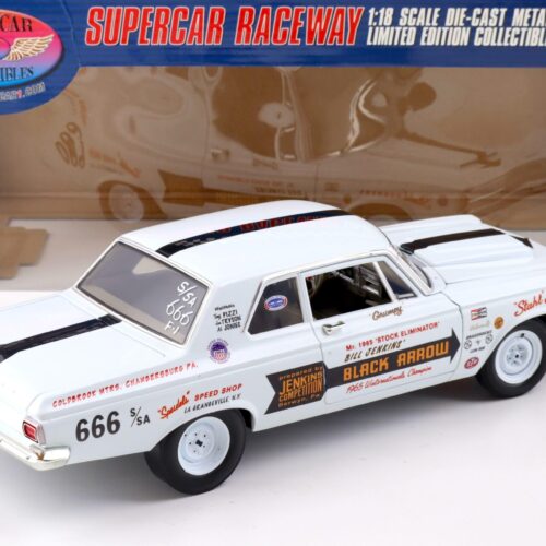 1:18 Highway61 Supercar 1965 Plymouth Hemi Belvedere Bill Grumpy Jenkins white 50524