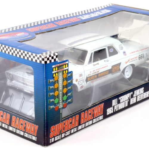 1:18 Highway61 Supercar 1965 Plymouth Hemi Belvedere Bill Grumpy Jenkins white 50524
