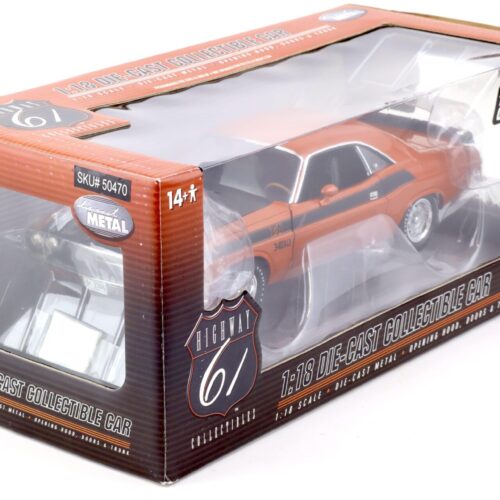 1:18 Highway61 Dodge Challenger T/A 340 SIX PAK Coupe orange/ black 50470