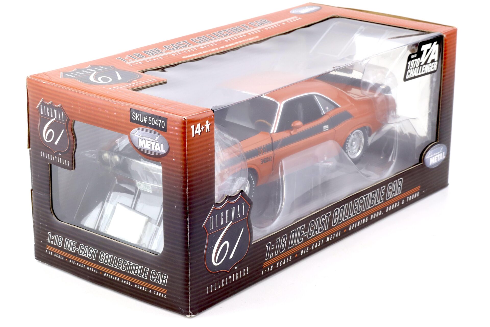 1:18 Highway61 Dodge Challenger T/A 340 SIX PAK Coupe orange/ black 50470