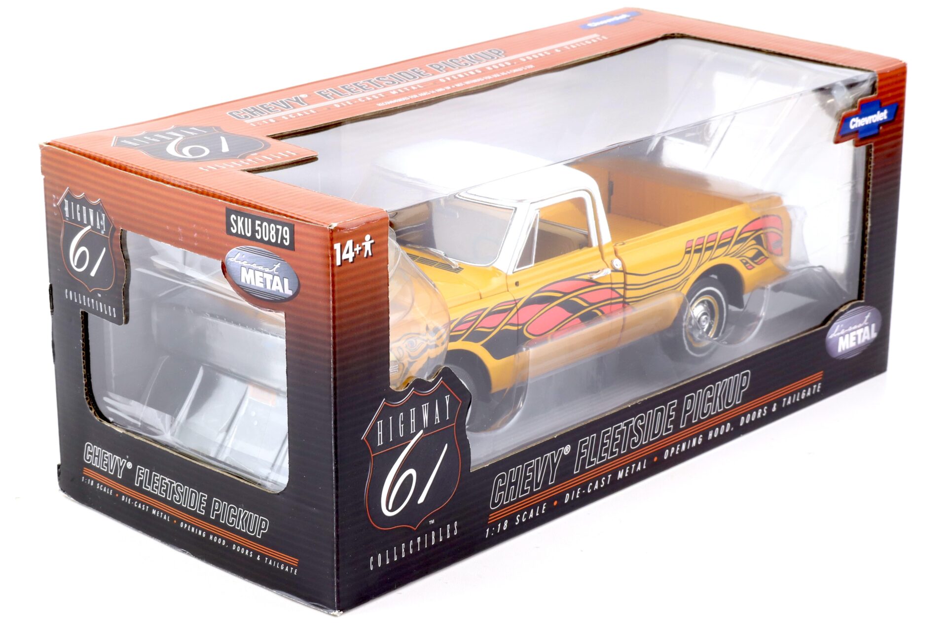 1:18 Highway61 Chevrolet Fleetside Pickup 1972 yellow/ white Eagle Graphic 50879