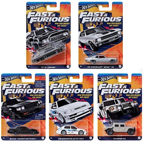 1:64 Hot Wheels 2024 Fast & Furious SET 5 pcs. HW Decades VW Jetta usw. 979E