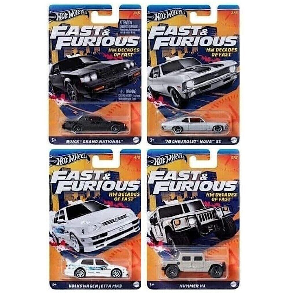 1:64 Hot Wheels 2024 Fast & Furious SET 4 pcs. HW Decades VW Jetta usw. 979E