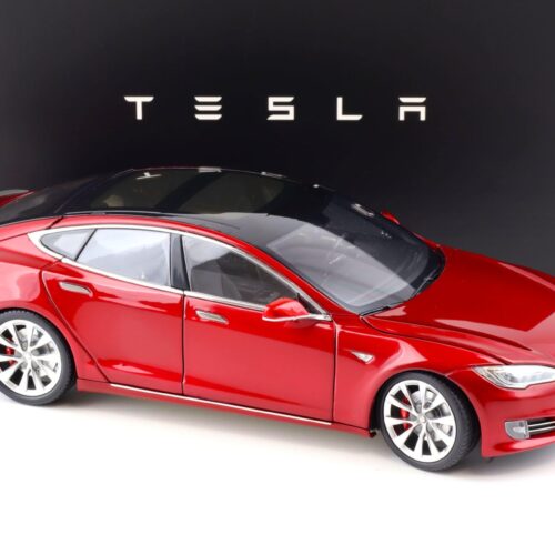 1:18 Original Tesla Model S P100D Multi-Coat red Diecast DEALER VERSION