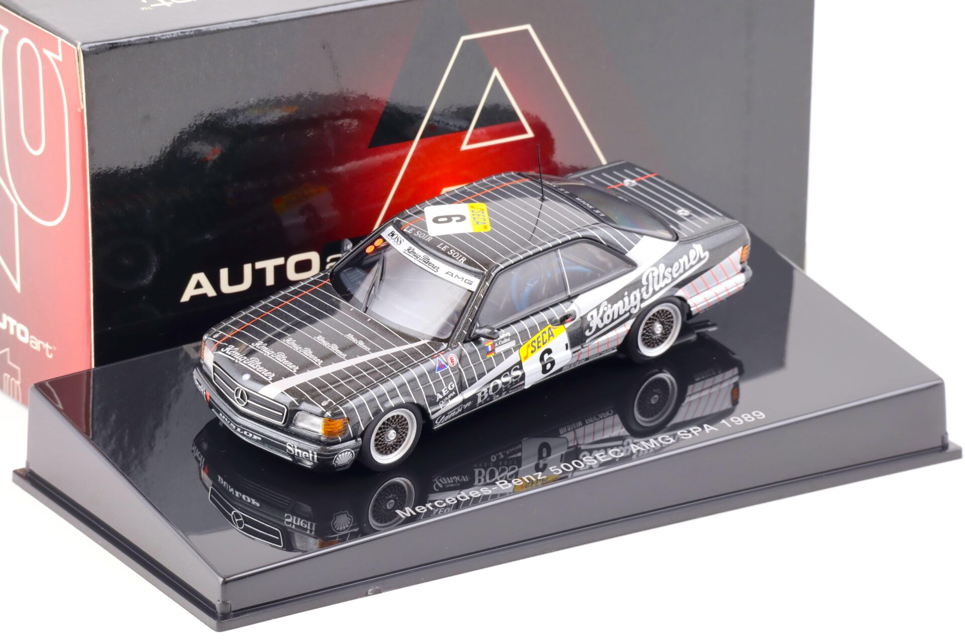 1:43 AUTOart Mercedes 500SEC (W126) AMG SPA 1989 #6 König Pilsner 68932