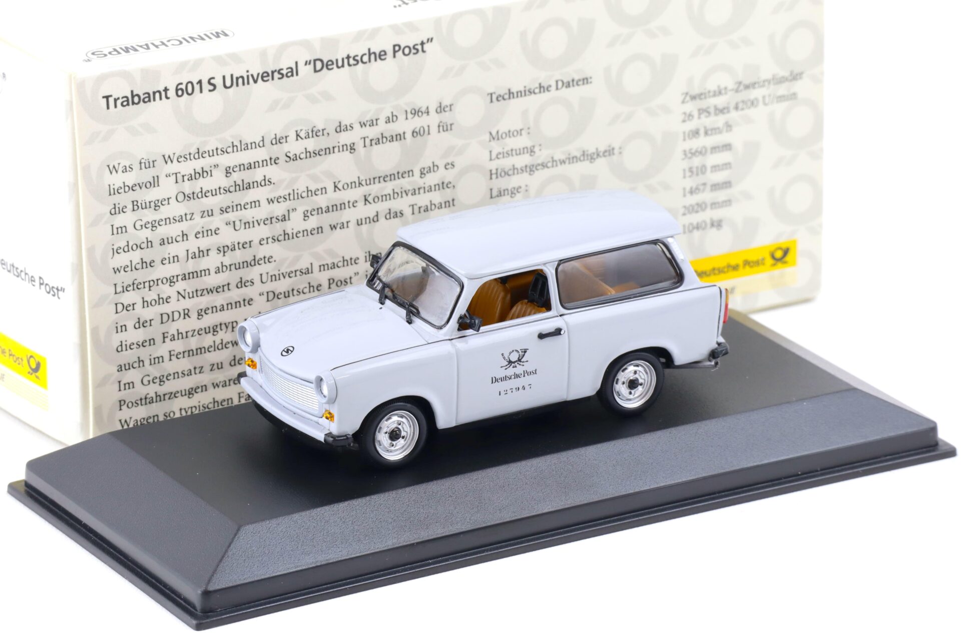 ID 87209 orig.jpg 1:43 Minichamps Trabant 601 S Universal Deutsche Post grey 006278