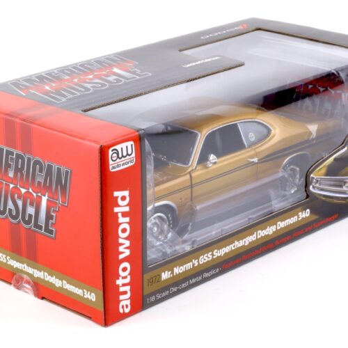 1:18 Auto World 1972 Dodge Demon GSS Supercharged Mr. Norm GY8 gold metallic