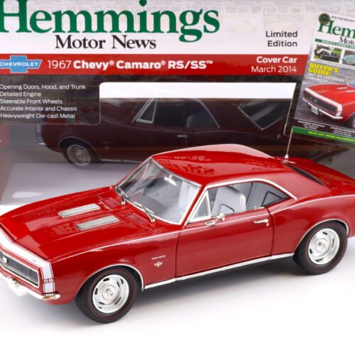 1:18 Auto World 1967 Chevrolet Camaro SS/RS Coupe Hemmings Bolero red