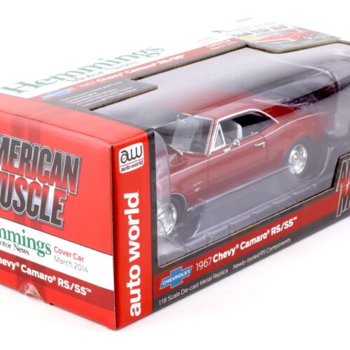 1:18 Auto World 1967 Chevrolet Camaro SS/RS Coupe Hemmings Bolero red