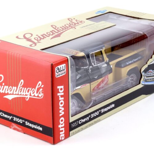 1:18 Auto World 1957 Chevrolet 3100 Stepside Pickup Leinenkugle´s Beer black&tan