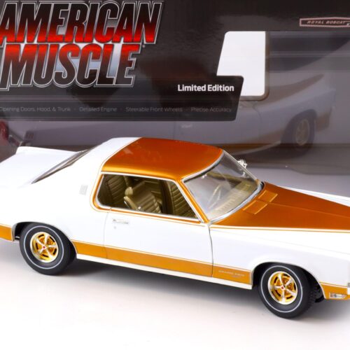 1:18 Auto World 1969 Pontiac Grand Prix Royal Bobcat Model J Cameo white/ gold