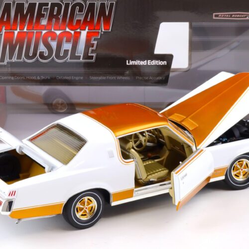 1:18 Auto World 1969 Pontiac Grand Prix Royal Bobcat Model J Cameo white/ gold