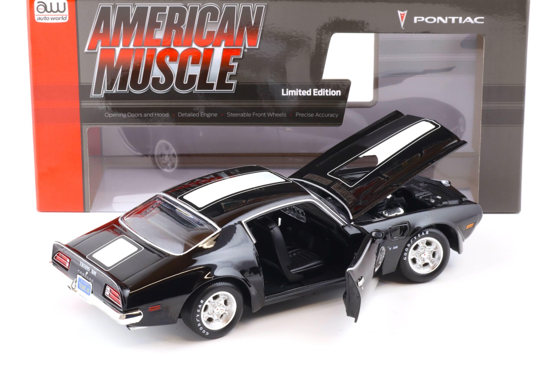 1:18 Auto World 1972 Pontiac Firebird T/A Trans Am Class of 72 Starlight black
