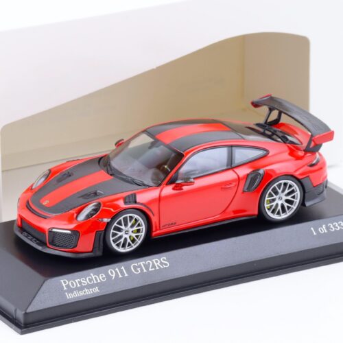 1:43 Minichamps Porsche 911 (991.2) GT2 RS Weissach Package 2018 Indisch red/ silver wheels