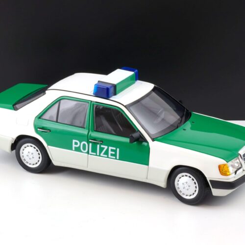 1:18 Norev Mercedes 230 E W124 Limousine 1992 POLIZEI white/ green DEALER VERSION