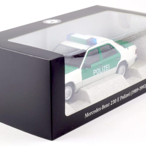 1:18 Norev Mercedes 230 E W124 Limousine 1992 POLIZEI white/ green DEALER VERSION