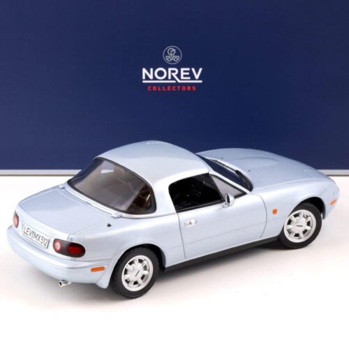 1:18 Norev Mazda MX-5 Roadster 1991 silver metallic with Hardtop