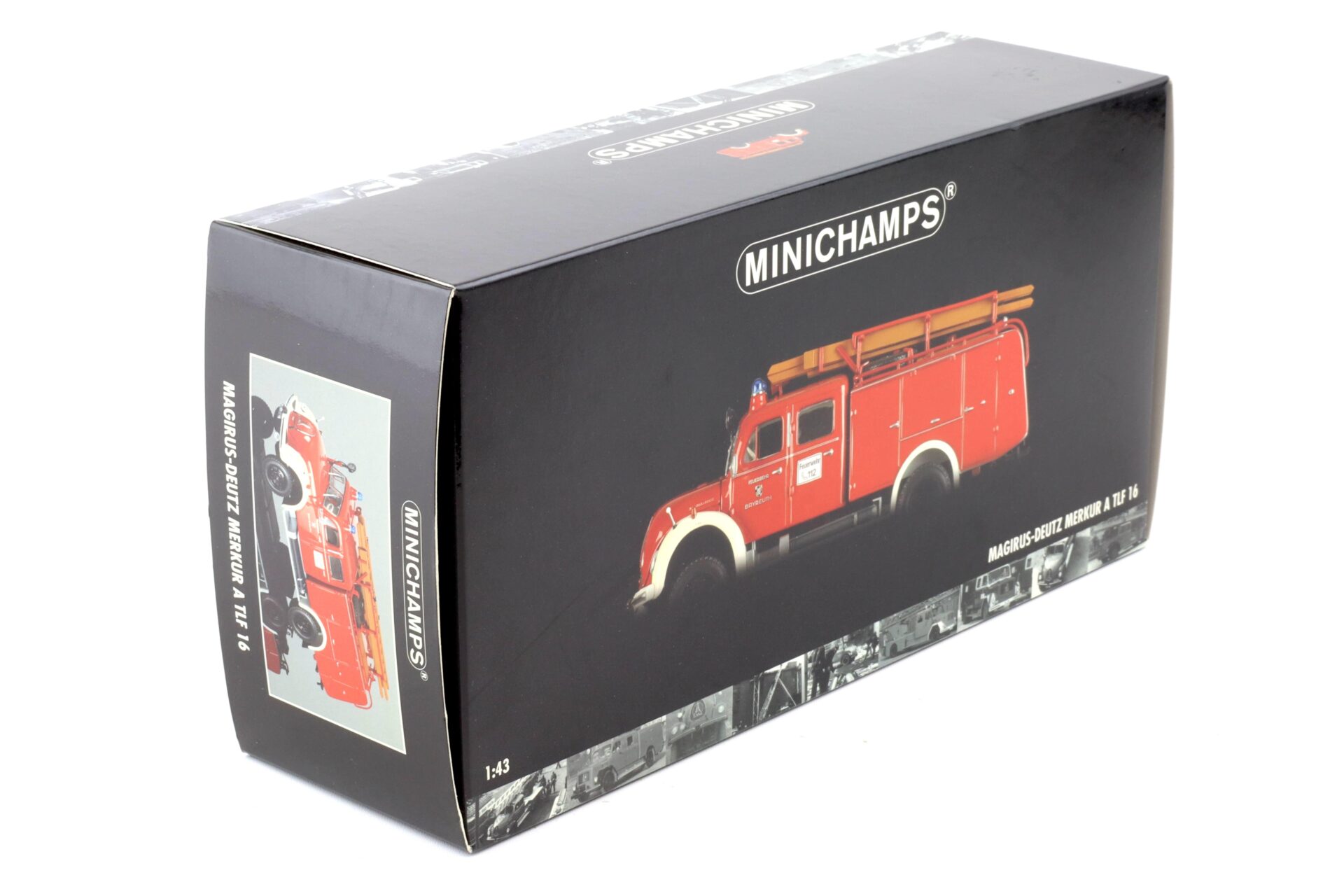 1:43 Minichamps Magirus-Deutz Merkur A TLF 16 Feuerwehr Bayreuth red/white