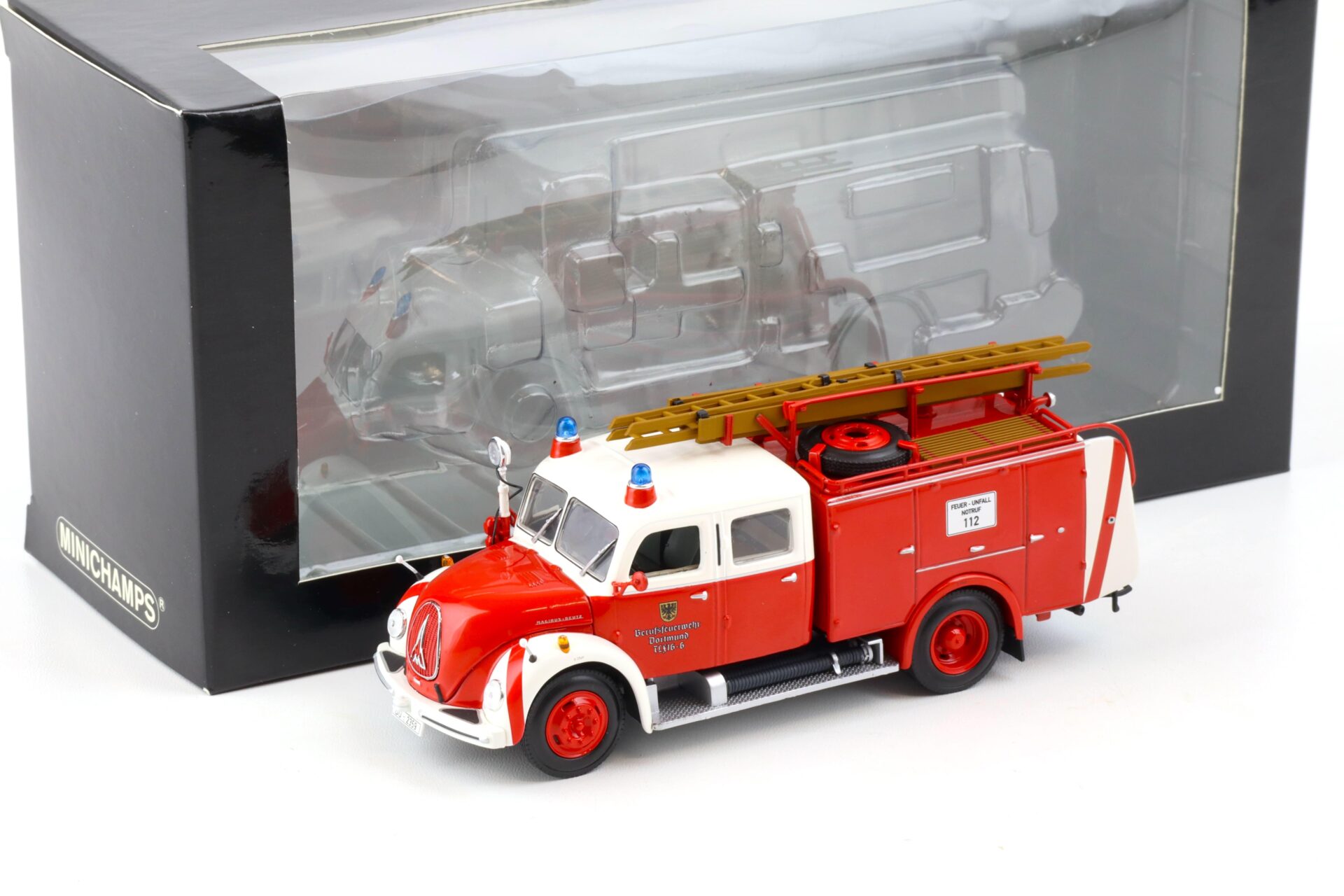 ID 87902 orig.jpg 1:43 Minichamps Magirus-Deutz Merkur TLF 16 Feuerwehr Dortmund red/white