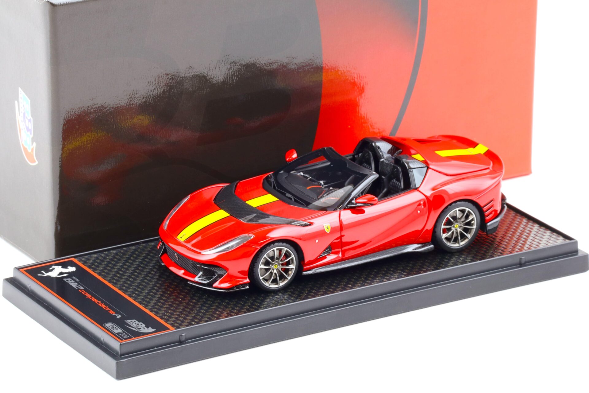 1:43 BBR Ferrari 812 Competizione A Rosso Corsa 322/ yellow stripe - Limited 200 pcs.